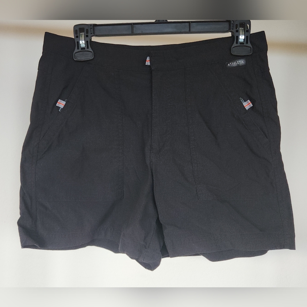 Athleta Trekkie North Shorts Black Moisture Wicking Breathable Active M